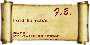 Feld Barnabás névjegykártya